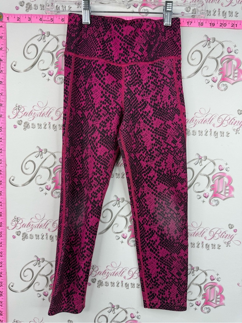adidas leggings tights Hot Pink and Black Snake-Print Leggings